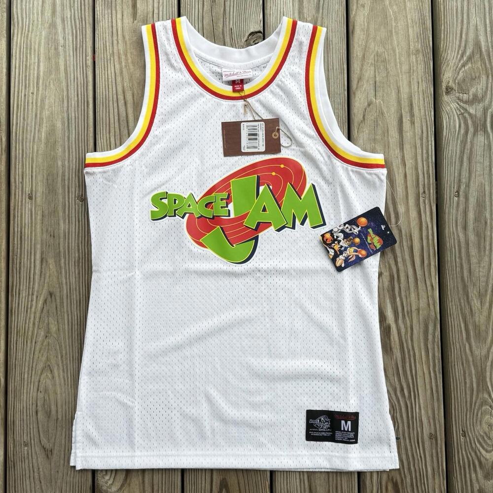 Men’s Mitchell & Ness Space Jam 96 Jersey White Size Medium